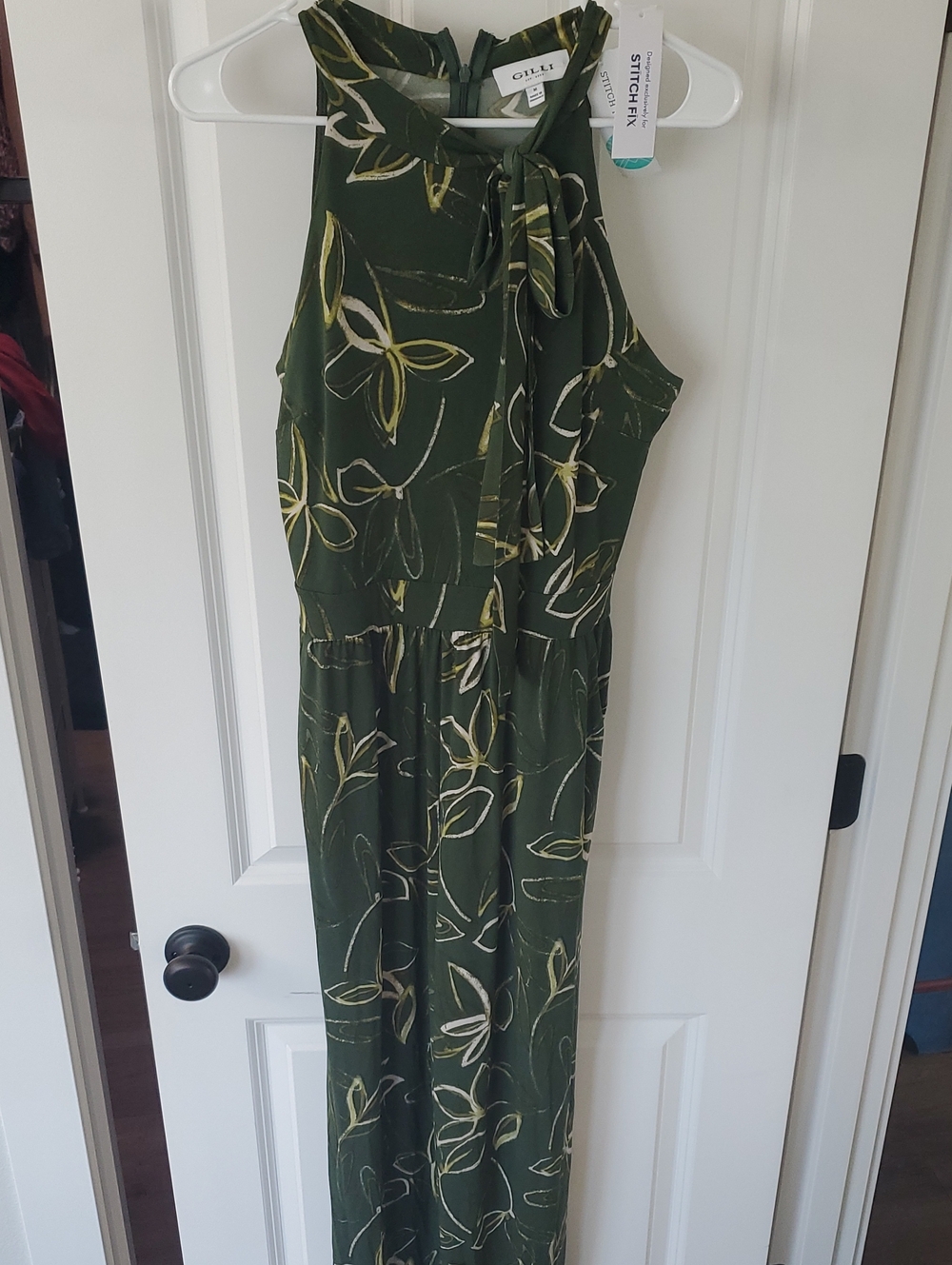 Gilli Olive Green Floral Jumpsuit with Cream & Yellow Accents
